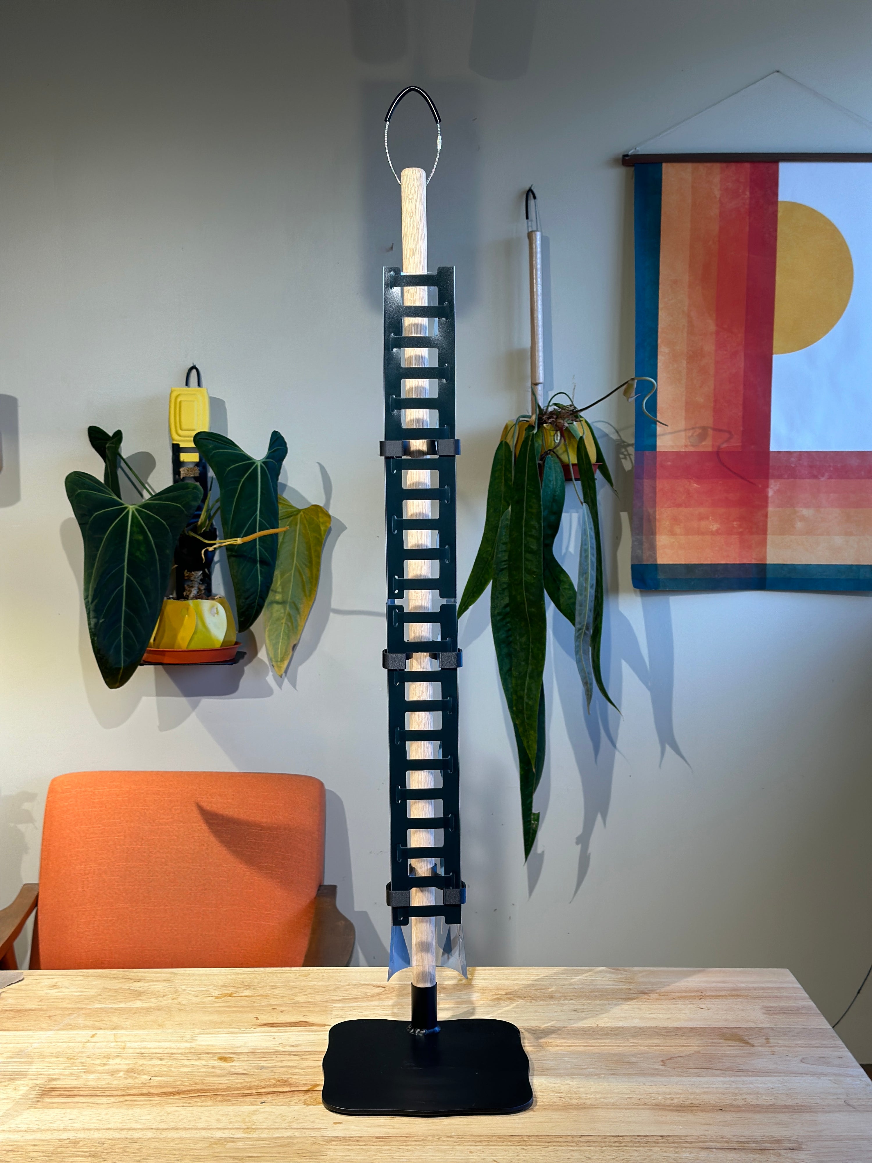 Double Moss Pole with Metal Base