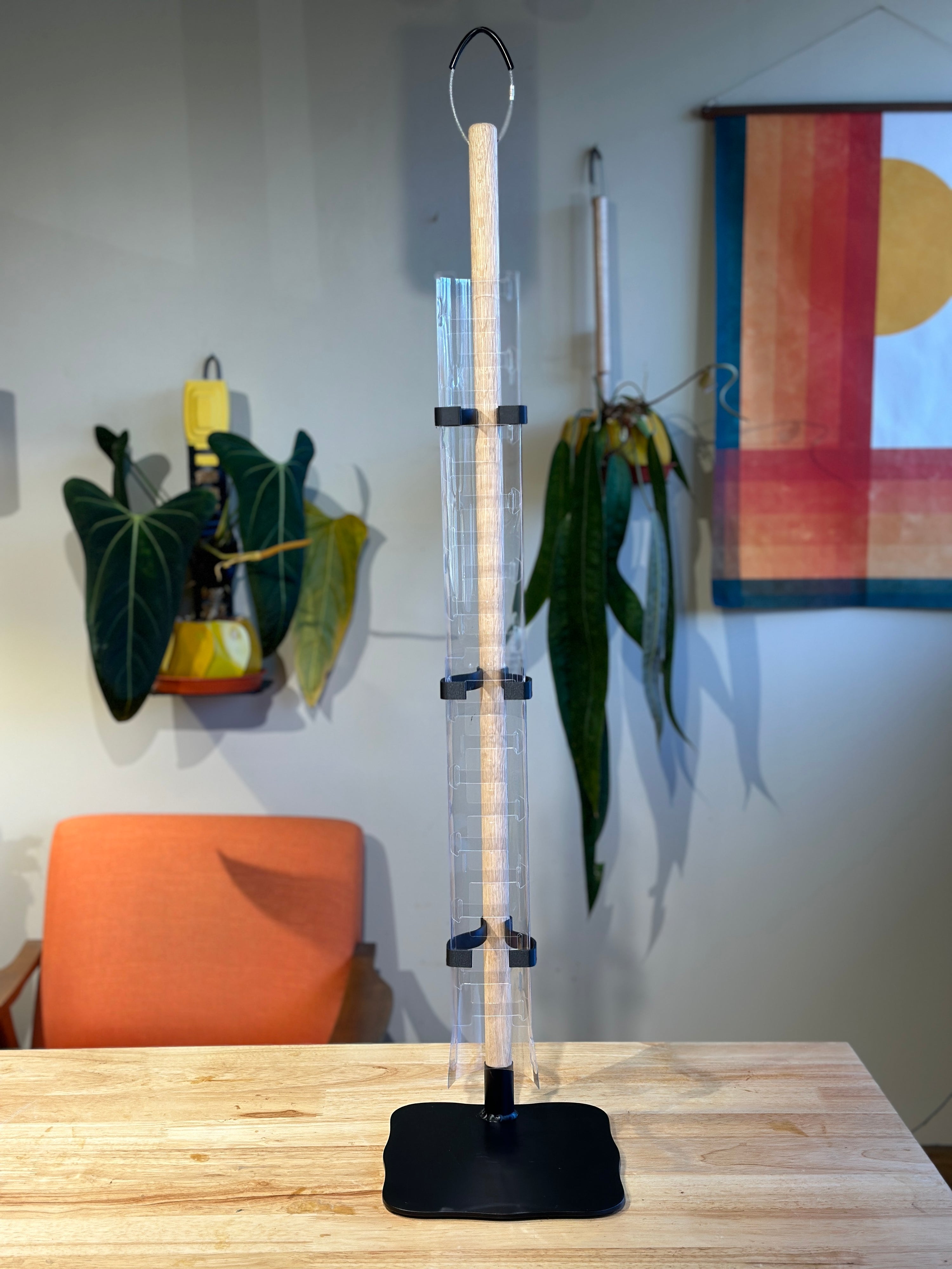 moss support pole Double Rousseau Moss Pole Metal Base – Rousseau Plant Care