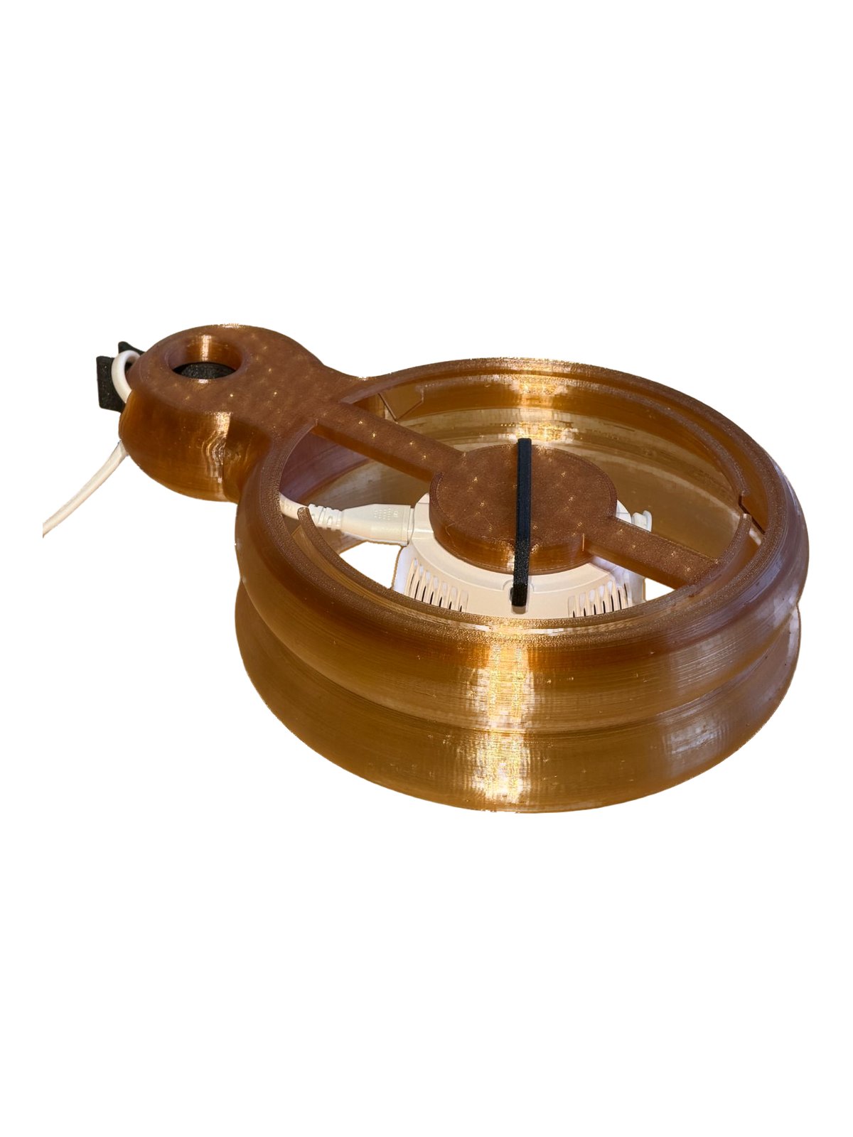 Add-on Grow Light for Sturdy Pole, translucent amber shade with Barrina puck light